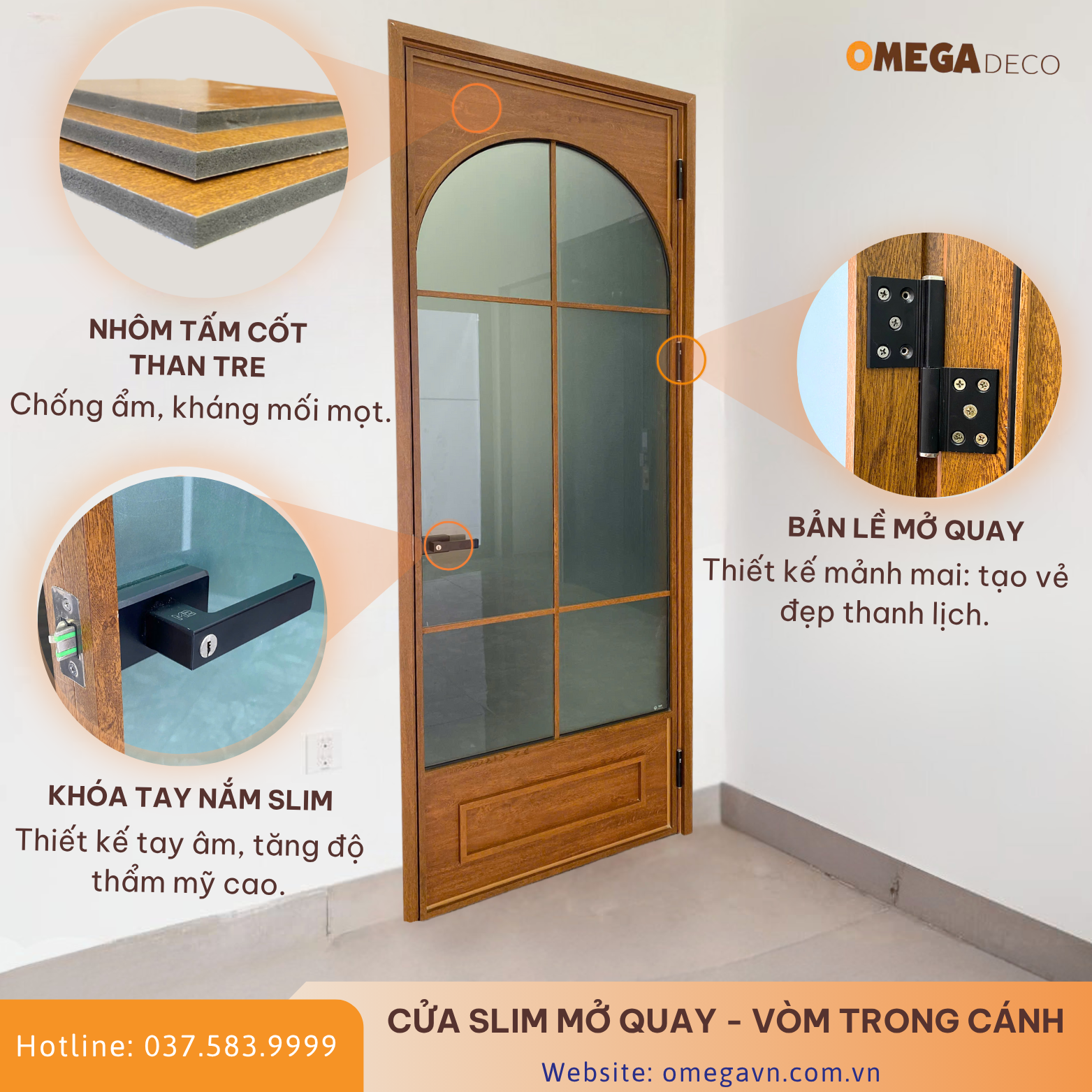 Cửa slim mở quay