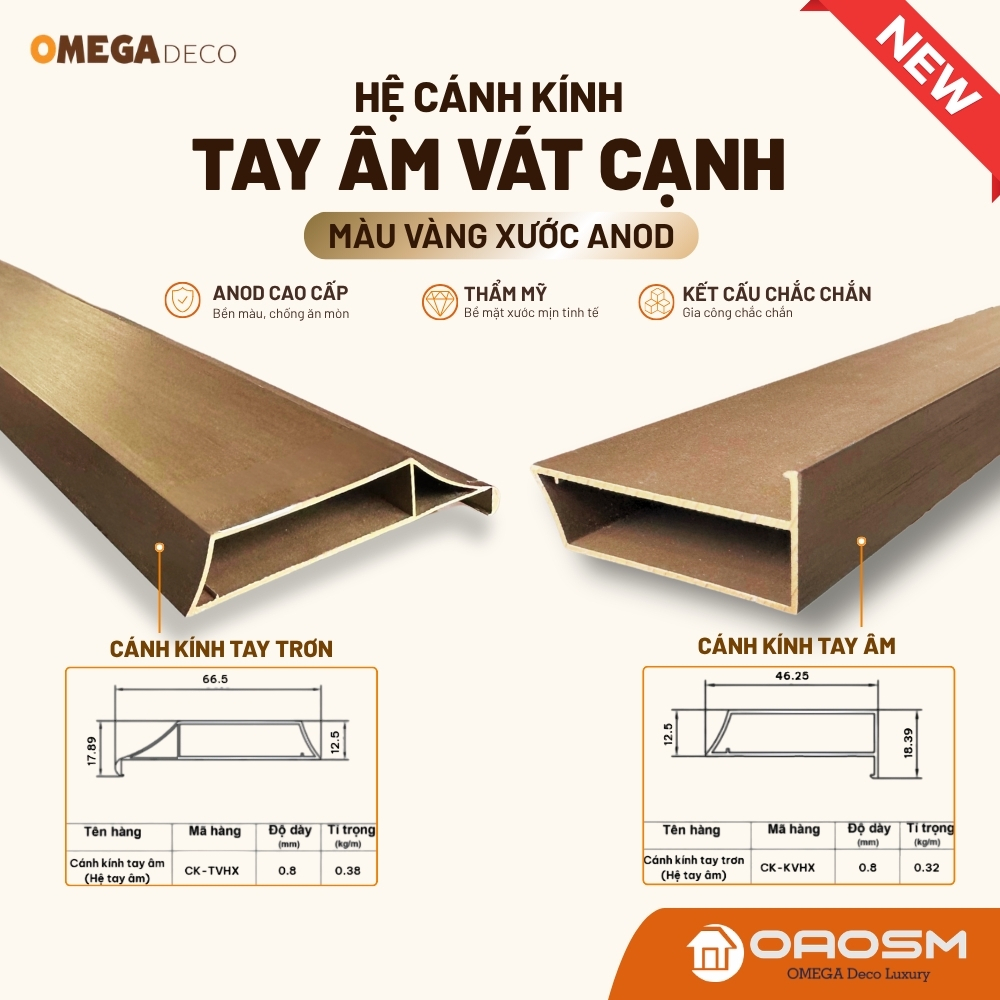HỆ CÁNH KÍNH TAY ÂM MÀU VÀNG XƯỚC MỚI TỪ OMEGA