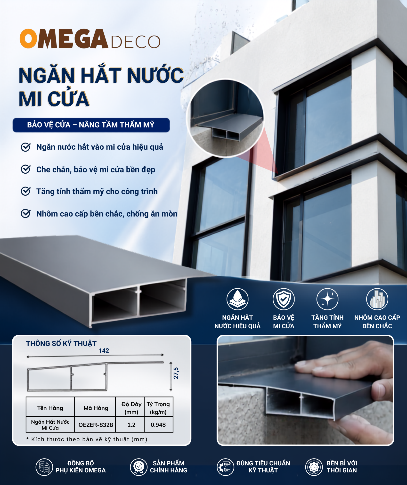 Ngăn Hắt Nước Mi Cửa
