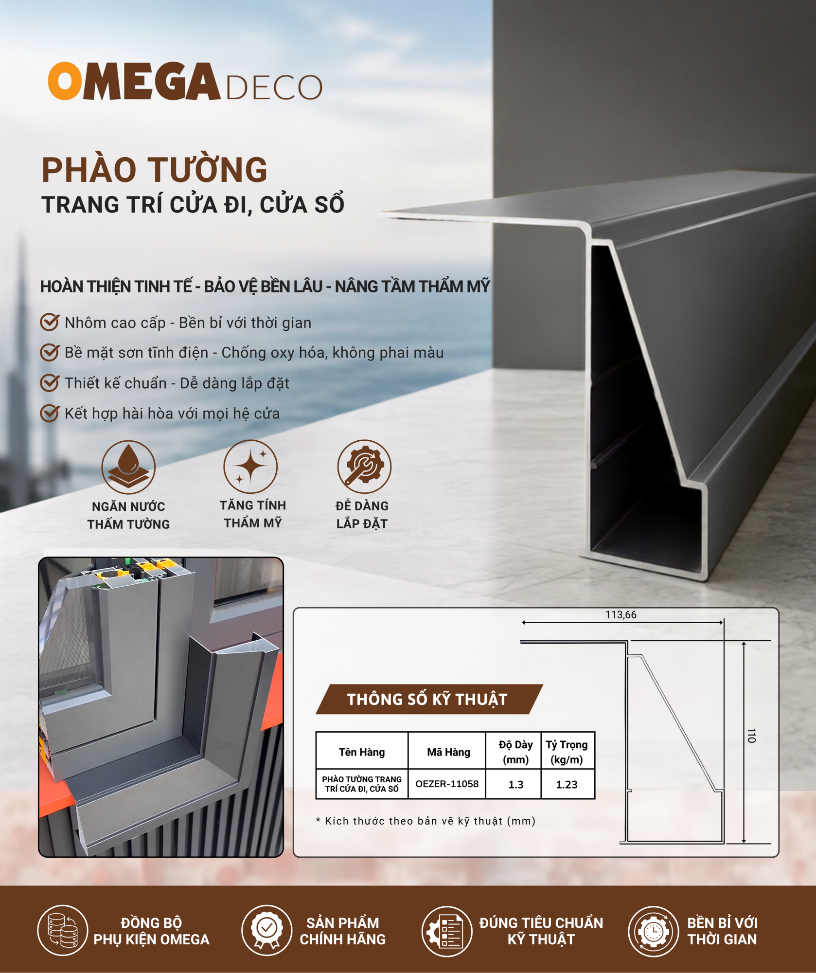Phào Tường Trang Trí Cửa Đi, Cửa Sổ OMEGA