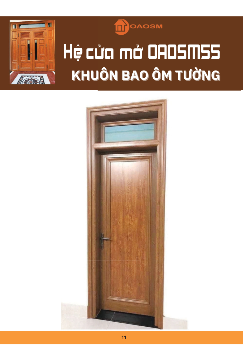 Catalog Mặt cắt  hệ cửa mở Omega- Oaosm55