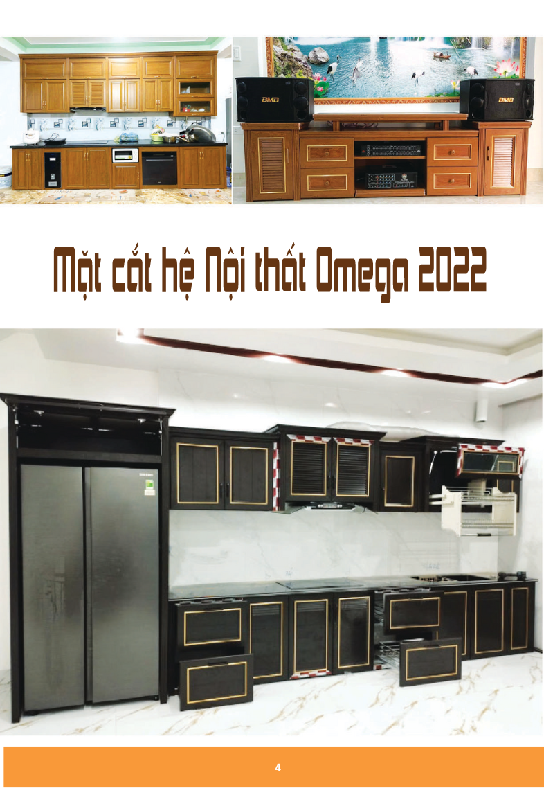 Catalog Nhôm nội thất OMEGA Deco cánh kính màu