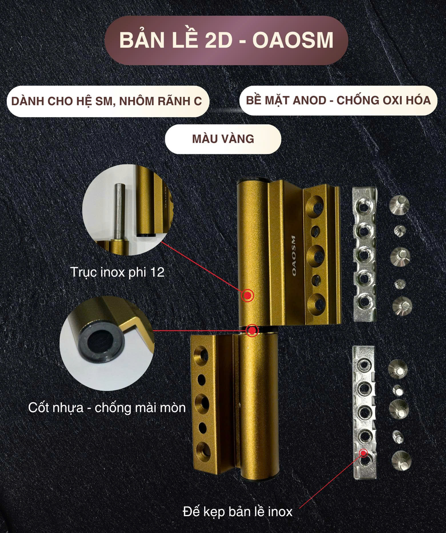 BẢN LỀ 2D CAO CẤP - LỰA CHỌN HOÀN HẢO CHO CỬA NHÔM MỞ QUAY