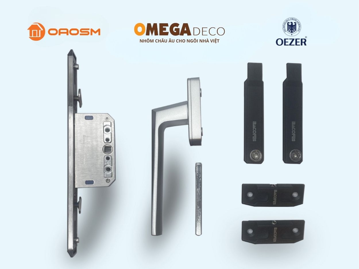 Bộ Phụ Kiện Tay Nắm Cửa Sổ OEZER Màu Bạc