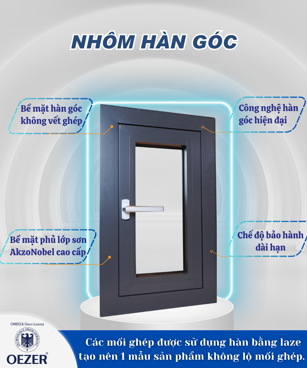Nhôm Hàn Góc OEZER Hệ 65 : Tính năng và ứng dụng trong công nghiệp xây dựng