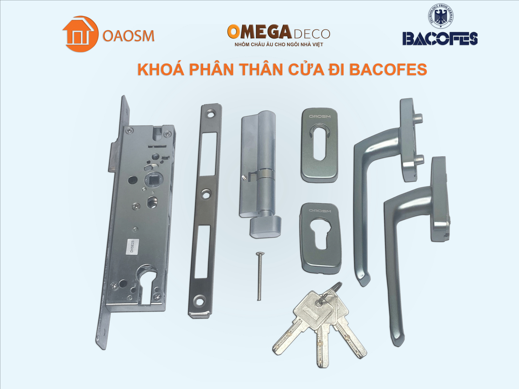 Bộ khoá cửa đi phân thân Bacofes