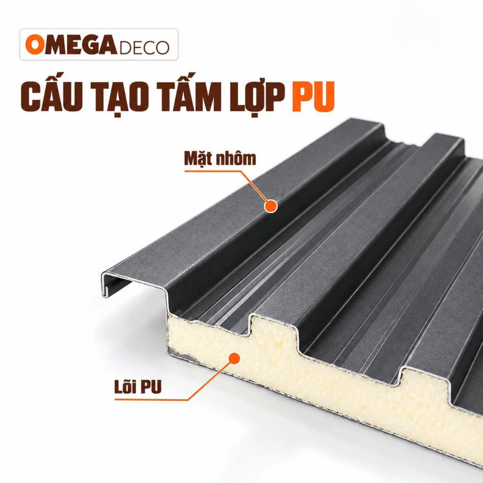 Tấm Lợp Nhôm PU OMEGA